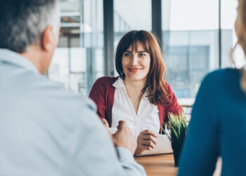 Couple with Insurance agent