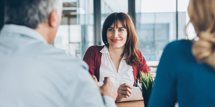 Couple with Insurance agent